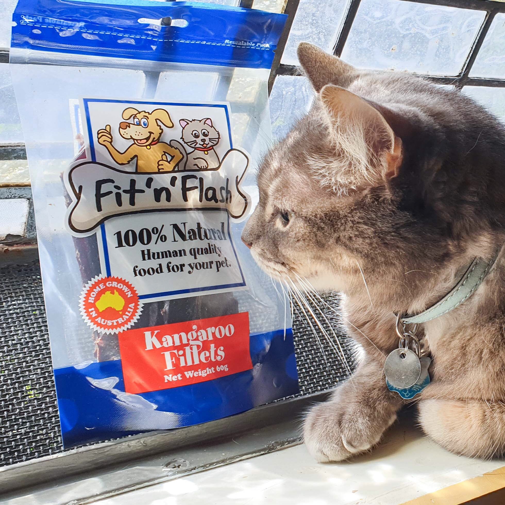 100% Natural AU Human Quality Kangaroo Fillet Treats for Kitty
