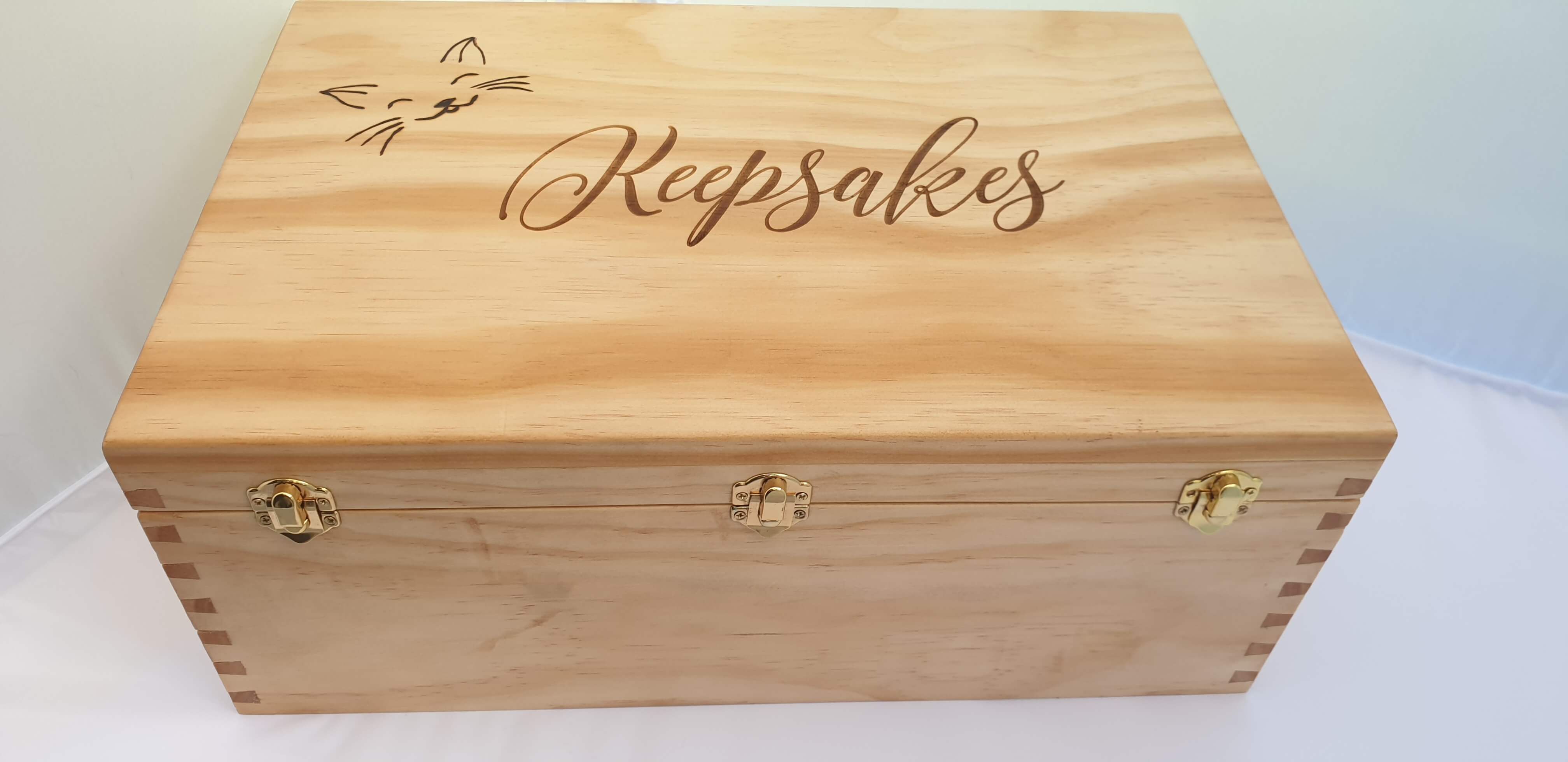 Handmade Australian Crafted Timber 'Keepsakes' Kitty Storage Box