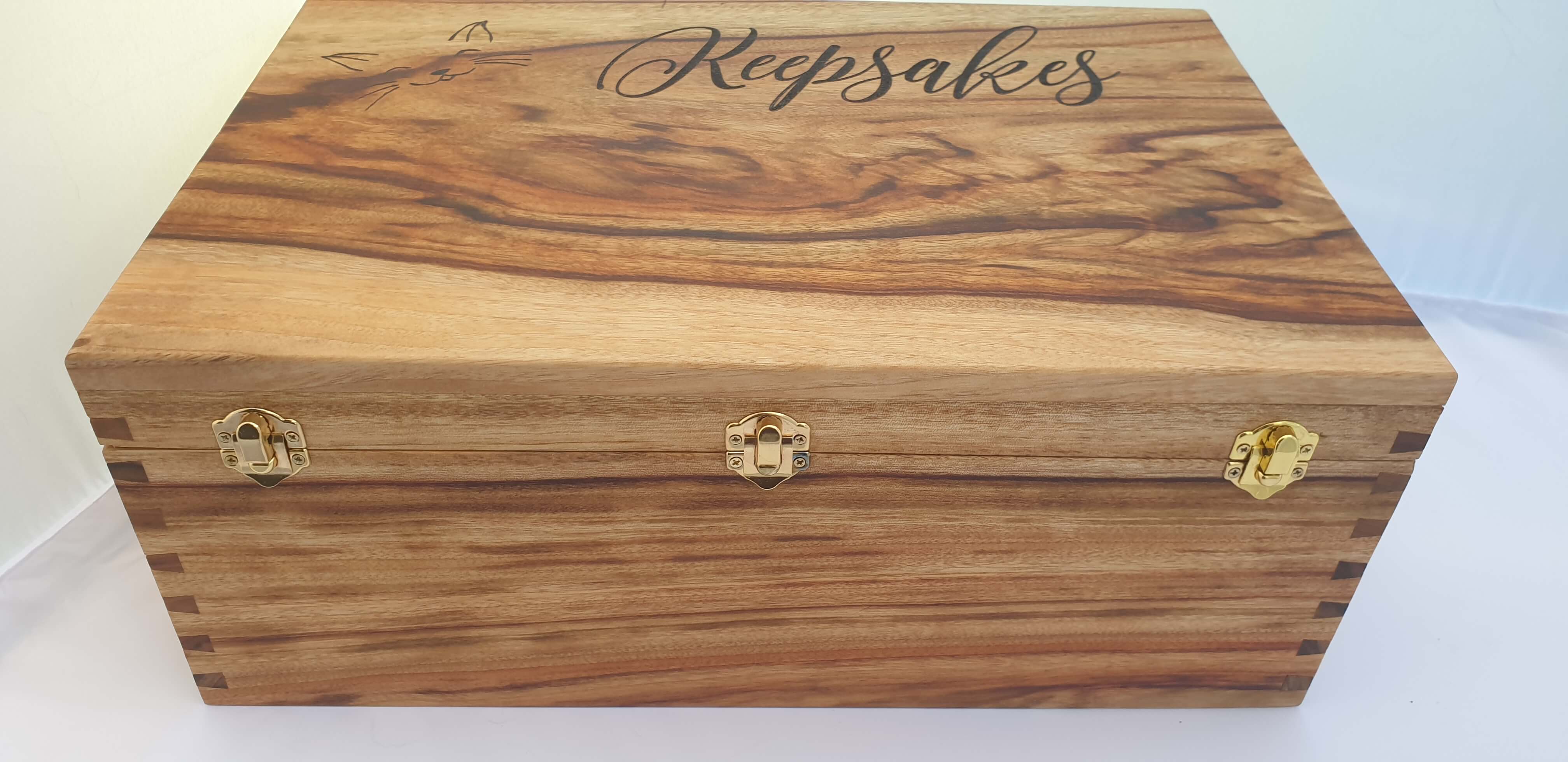 Handmade Australian Crafted Timber 'Keepsakes' Kitty Storage Box