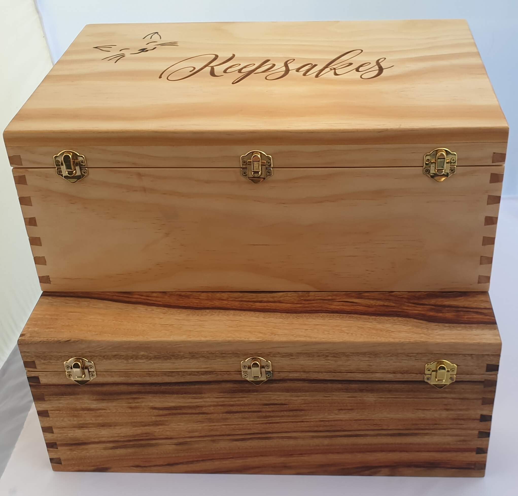Handmade Australian Crafted Timber 'Keepsakes' Kitty Storage Box