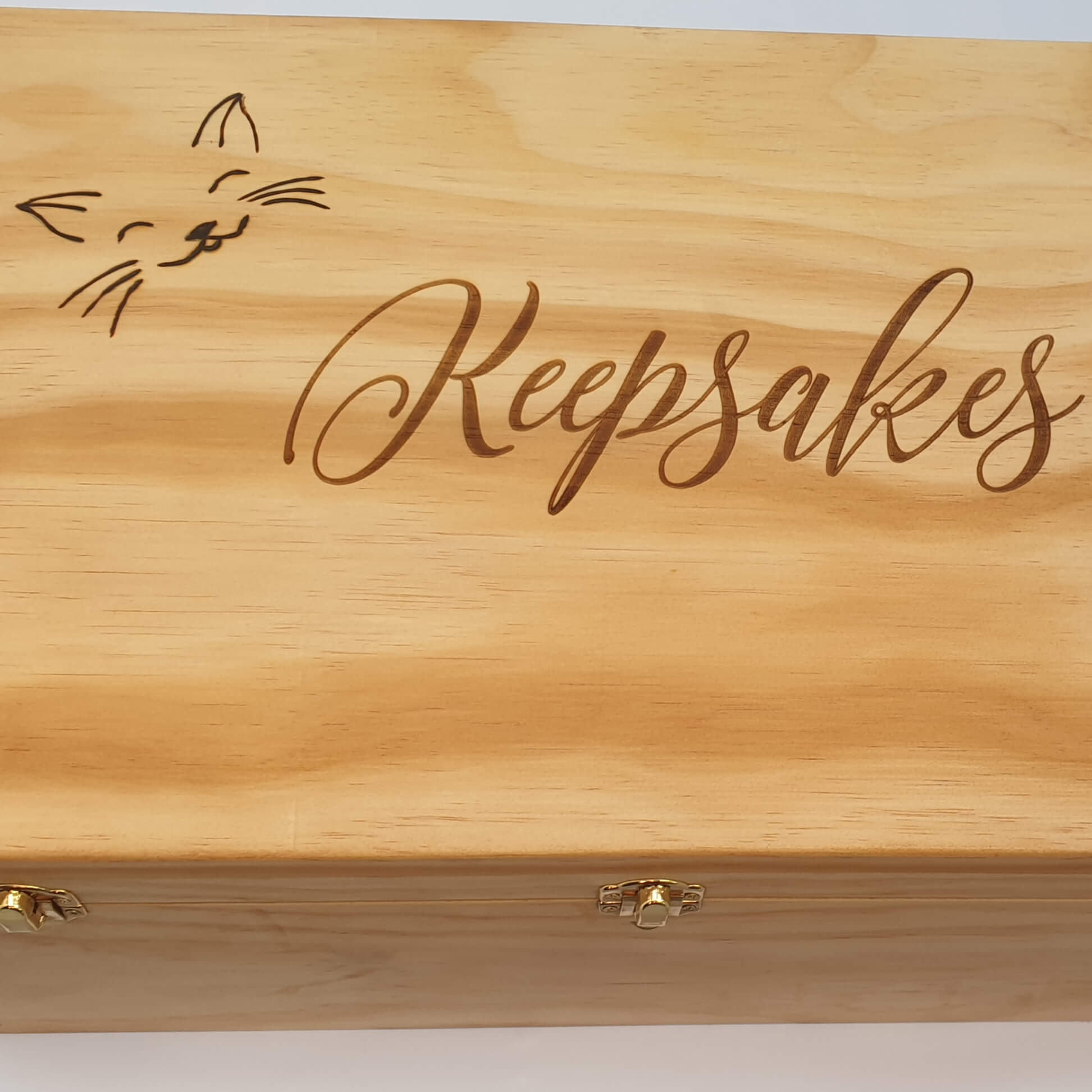 Handmade Australian Crafted Timber 'Keepsakes' Kitty Storage Box