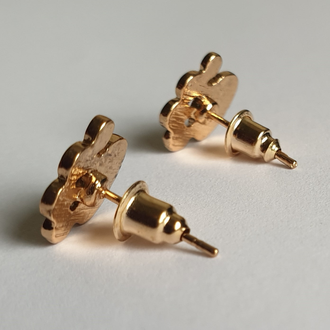 Purrty Gold Paw Print Design Brass Stud Earrings - Purrfect!