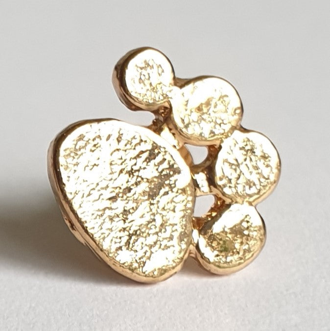 Purrty Gold Paw Print Design Brass Stud Earrings - Purrfect!