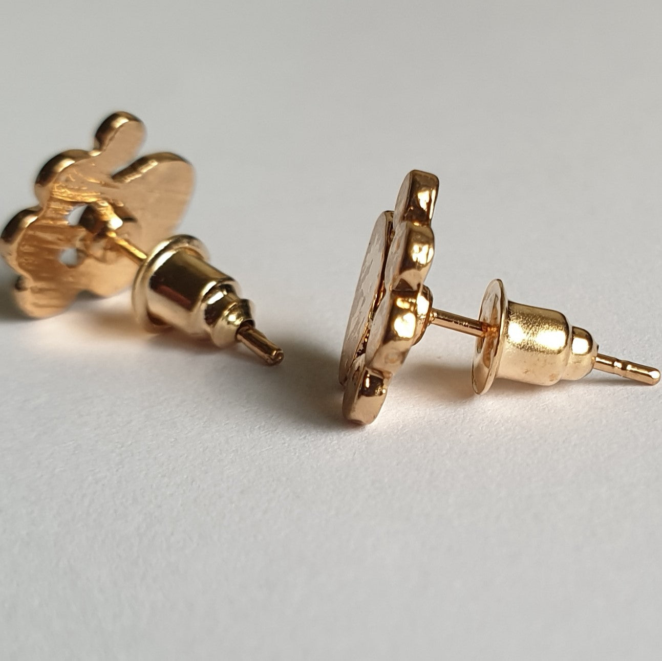 Purrty Gold Paw Print Design Brass Stud Earrings - Purrfect!