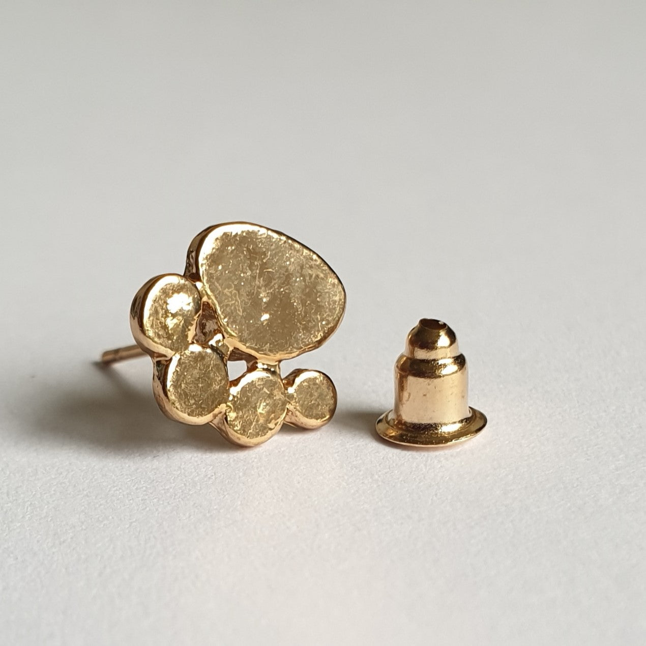 Purrty Gold Paw Print Design Brass Stud Earrings - Purrfect!