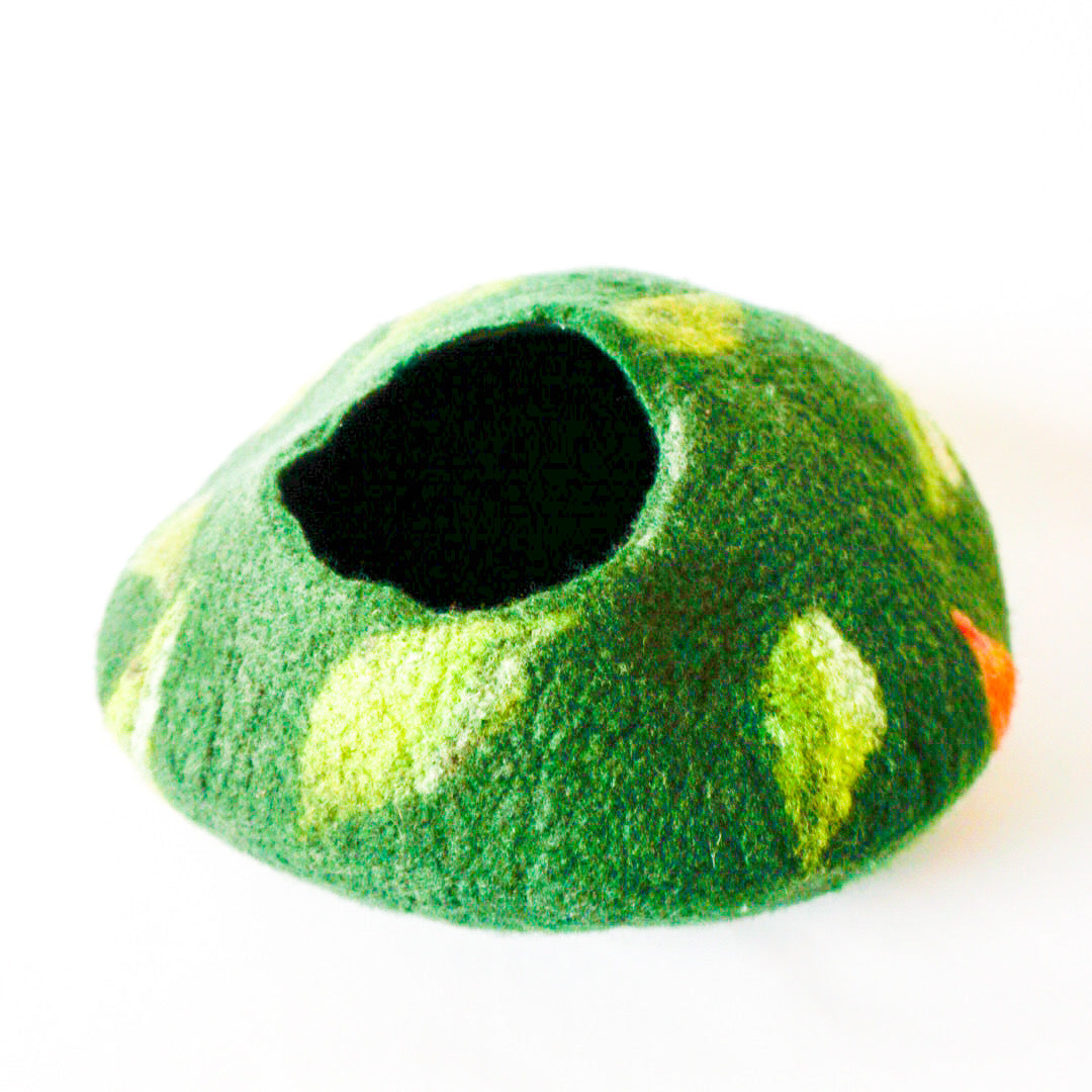 Australian hand-made 'Small' size crafted felt pet bed pod pouch for your kitty cat or small pet.