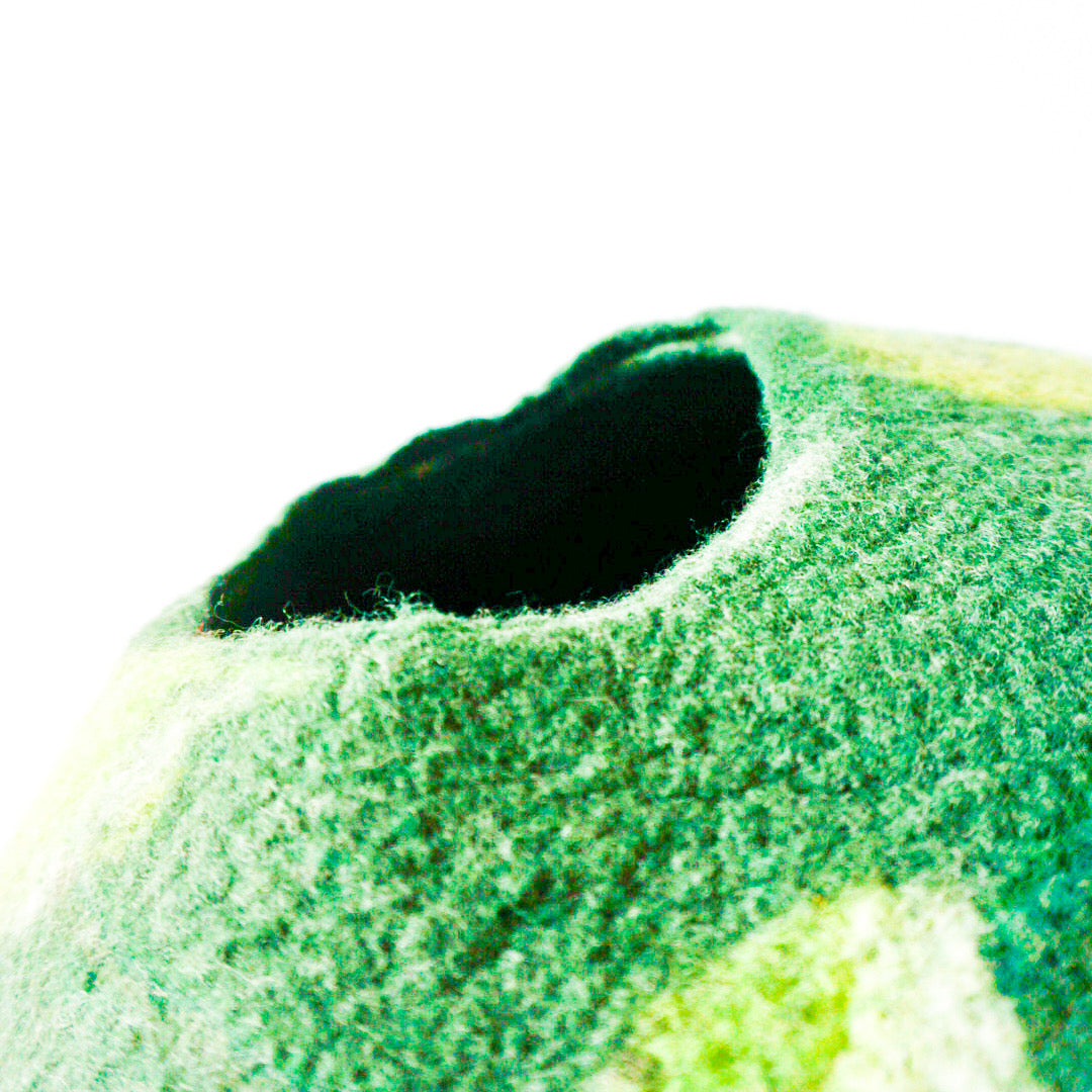 Australian hand-made 'Small' size crafted felt pet bed pod pouch for your kitty cat or small pet.