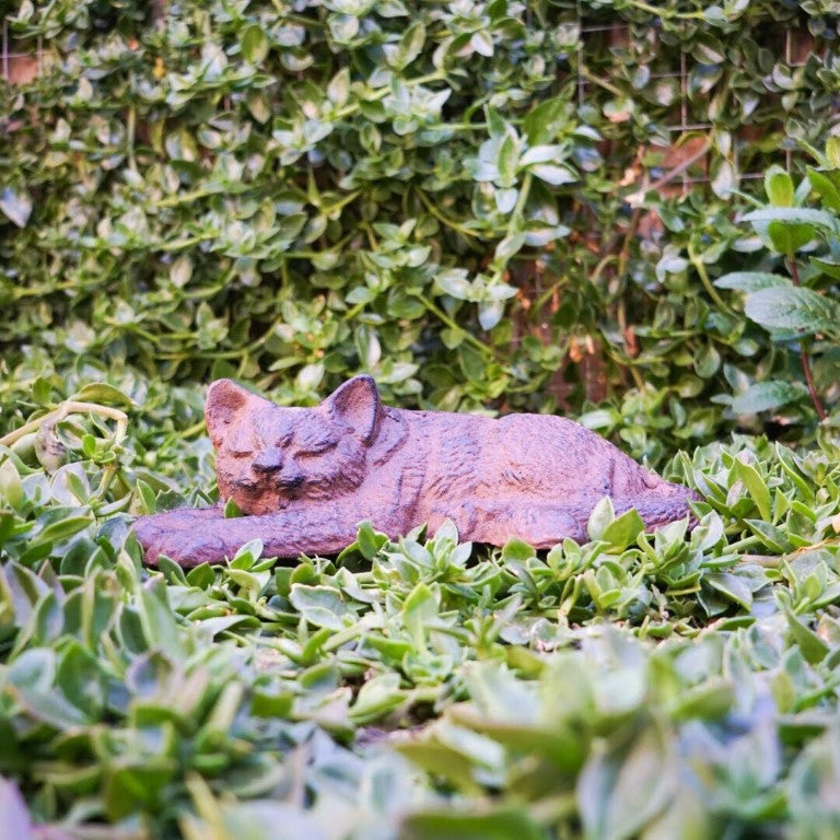  Sleeping Kitty Cat figure will make a cute decoration for you beautiful lush garden.